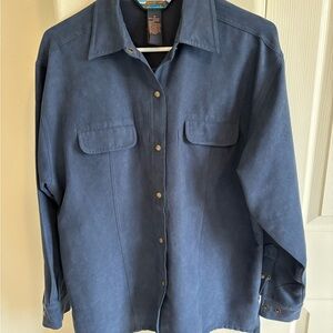 Vintage shaver Lake suede like polyester shirt